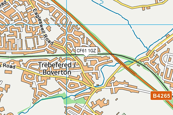CF61 1GZ map - OS VectorMap District (Ordnance Survey) CF61 1GZ map - OS VectorMap District (Ordnance Survey)