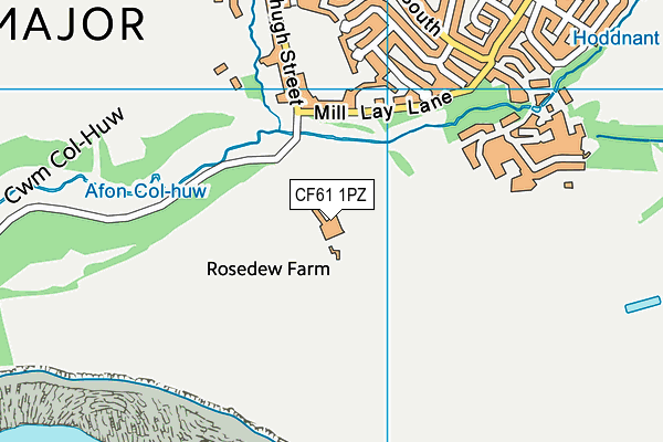 CF61 1PZ map - OS VectorMap District (Ordnance Survey)