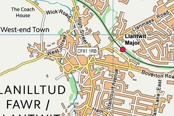 CF61 1RB map - OS VectorMap District (Ordnance Survey)