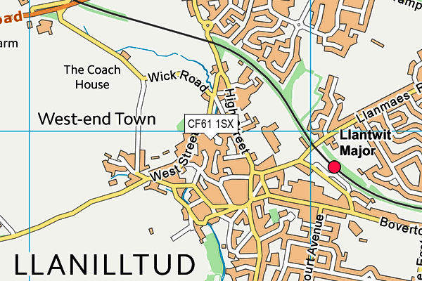 CF61 1SX map - OS VectorMap District (Ordnance Survey) CF61 1SX map - OS VectorMap District (Ordnance Survey)