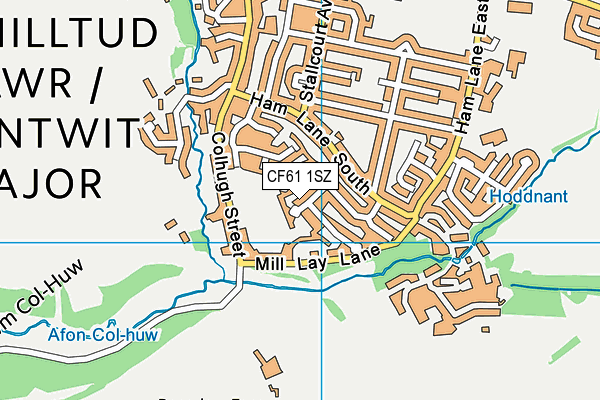 CF61 1SZ map - OS VectorMap District (Ordnance Survey)