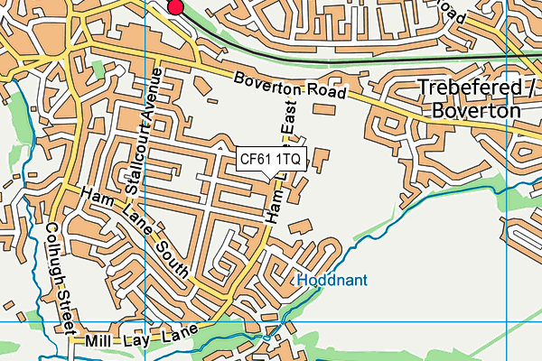 CF61 1TQ map - OS VectorMap District (Ordnance Survey)