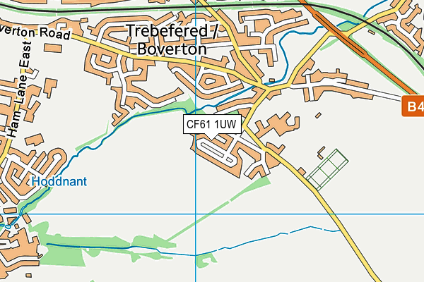 CF61 1UW map - OS VectorMap District (Ordnance Survey) CF61 1UW map - OS VectorMap District (Ordnance Survey)