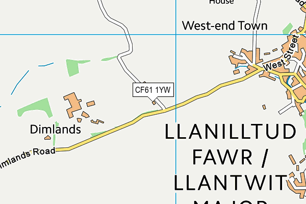 CF61 1YW map - OS VectorMap District (Ordnance Survey) CF61 1YW map - OS VectorMap District (Ordnance Survey)
