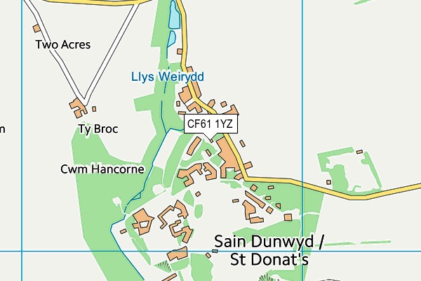 CF61 1YZ map - OS VectorMap District (Ordnance Survey) CF61 1YZ map - OS VectorMap District (Ordnance Survey)