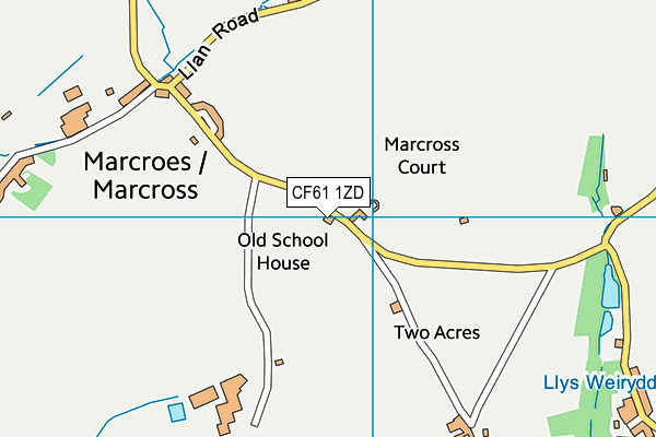 CF61 1ZD map - OS VectorMap District (Ordnance Survey) CF61 1ZD map - OS VectorMap District (Ordnance Survey)