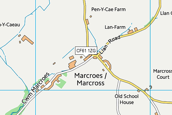 CF61 1ZG map - OS VectorMap District (Ordnance Survey) CF61 1ZG map - OS VectorMap District (Ordnance Survey)