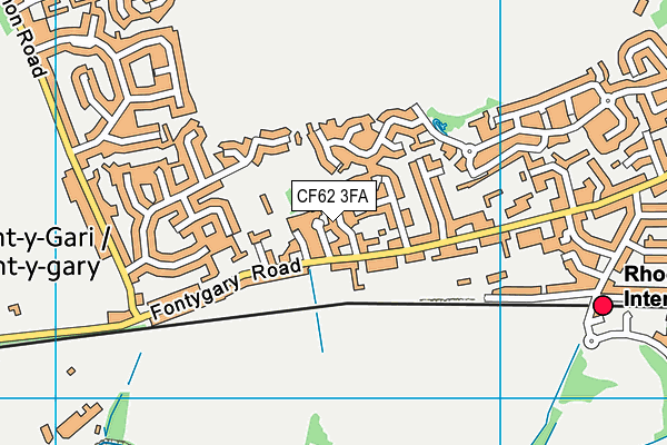 CF62 3FA map - OS VectorMap District (Ordnance Survey) CF62 3FA map - OS VectorMap District (Ordnance Survey)