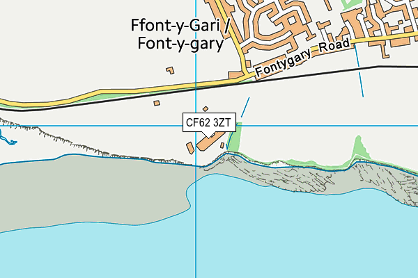 CF62 3ZT map - OS VectorMap District (Ordnance Survey) CF62 3ZT map - OS VectorMap District (Ordnance Survey)