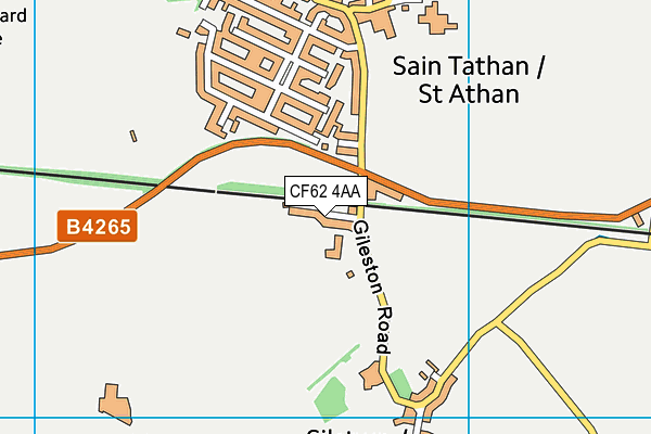 CF62 4AA map - OS VectorMap District (Ordnance Survey)