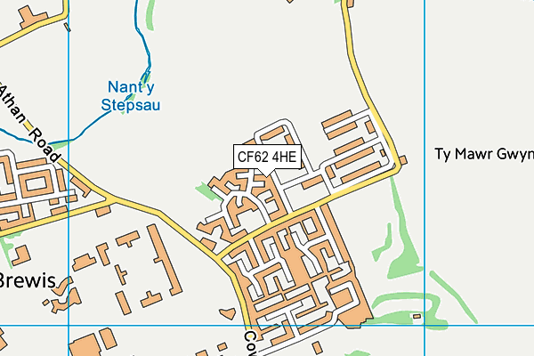 CF62 4HE map - OS VectorMap District (Ordnance Survey) CF62 4HE map - OS VectorMap District (Ordnance Survey)