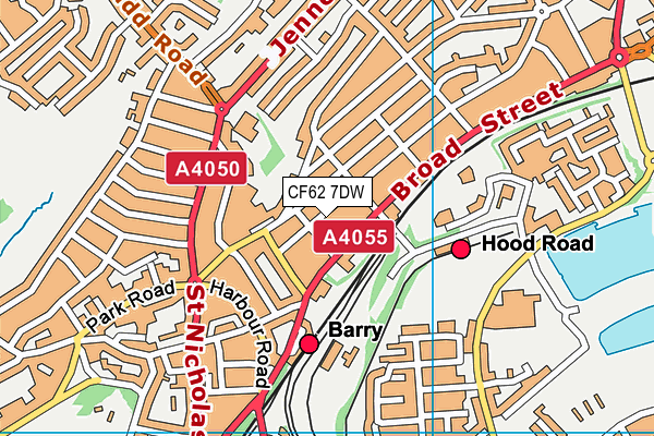 CF62 7DW map - OS VectorMap District (Ordnance Survey)