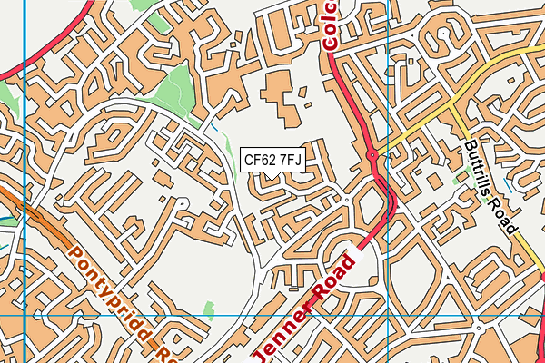 CF62 7FJ map - OS VectorMap District (Ordnance Survey) CF62 7FJ map - OS VectorMap District (Ordnance Survey)