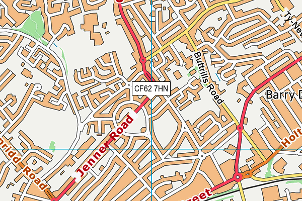 CF62 7HN map - OS VectorMap District (Ordnance Survey)