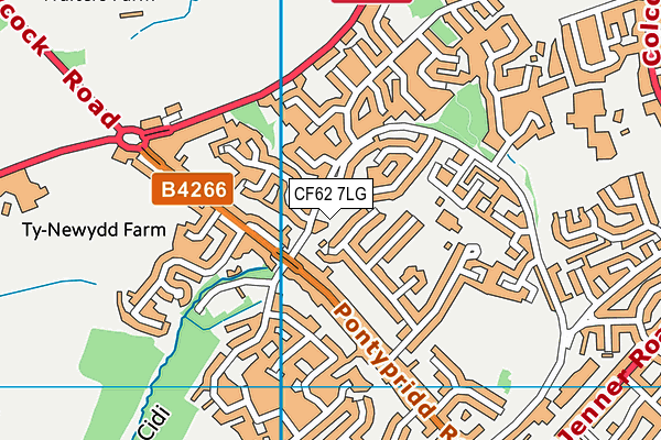 CF62 7LG map - OS VectorMap District (Ordnance Survey) CF62 7LG map - OS VectorMap District (Ordnance Survey)