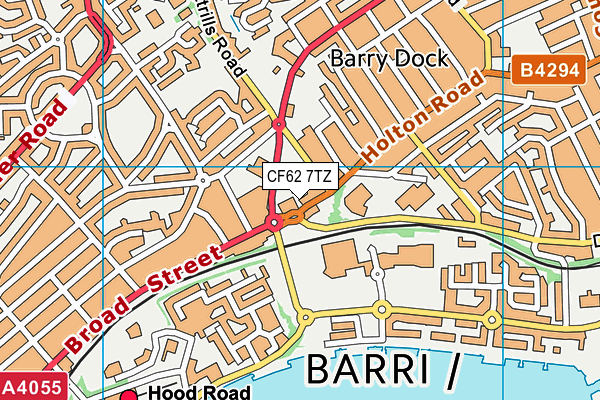 CF62 7TZ map - OS VectorMap District (Ordnance Survey)