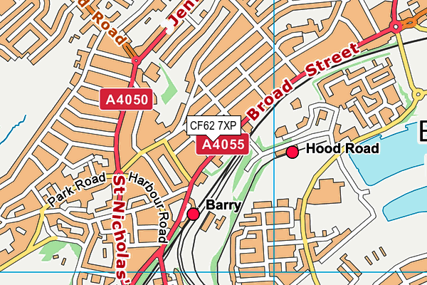 CF62 7XP map - OS VectorMap District (Ordnance Survey)