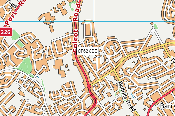 CF62 8DE map - OS VectorMap District (Ordnance Survey) CF62 8DE map - OS VectorMap District (Ordnance Survey)