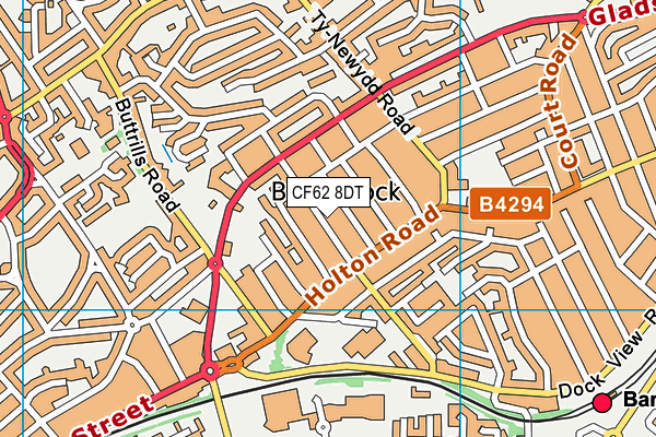 CF62 8DT map - OS VectorMap District (Ordnance Survey)