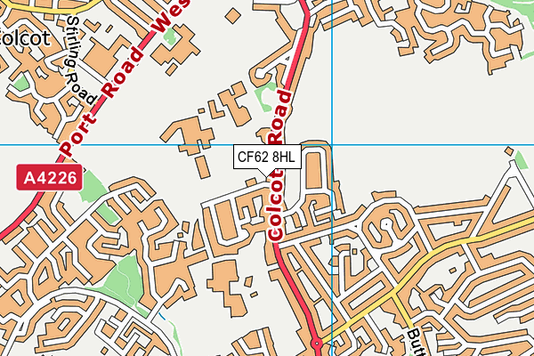 CF62 8HL map - OS VectorMap District (Ordnance Survey) CF62 8HL map - OS VectorMap District (Ordnance Survey)