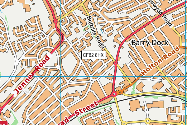 CF62 8HX map - OS VectorMap District (Ordnance Survey)