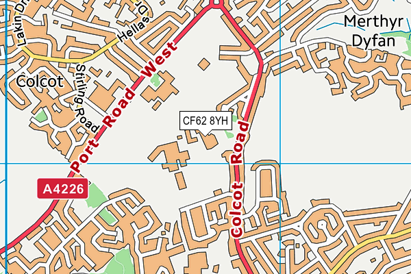 CF62 8YH map - OS VectorMap District (Ordnance Survey) CF62 8YH map - OS VectorMap District (Ordnance Survey)