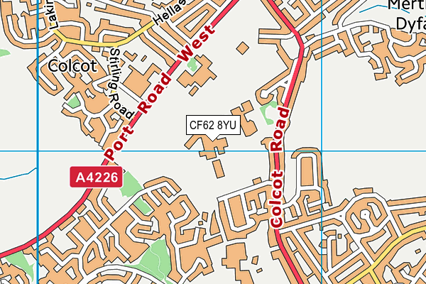 CF62 8YU map - OS VectorMap District (Ordnance Survey) CF62 8YU map - OS VectorMap District (Ordnance Survey)