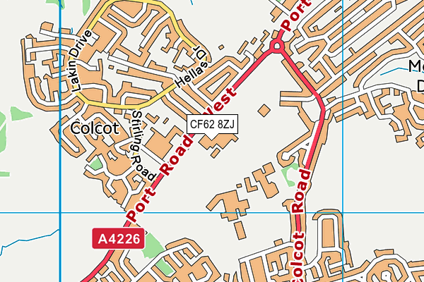 CF62 8ZJ map - OS VectorMap District (Ordnance Survey) CF62 8ZJ map - OS VectorMap District (Ordnance Survey)