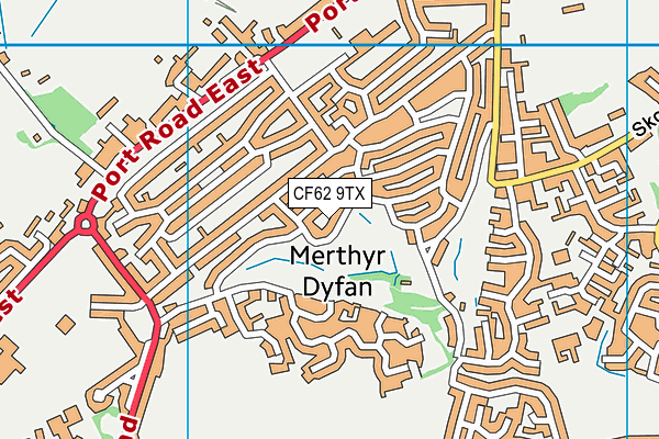 CF62 9TX map - OS VectorMap District (Ordnance Survey) CF62 9TX map - OS VectorMap District (Ordnance Survey)
