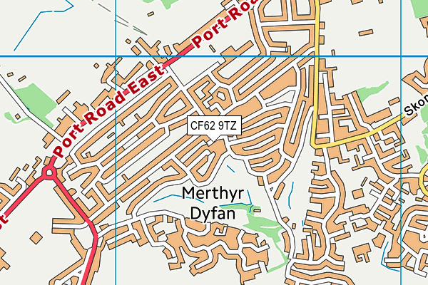 CF62 9TZ map - OS VectorMap District (Ordnance Survey) CF62 9TZ map - OS VectorMap District (Ordnance Survey)