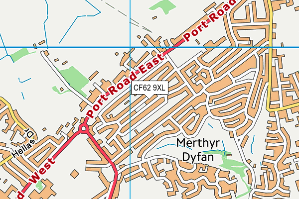 CF62 9XL map - OS VectorMap District (Ordnance Survey) CF62 9XL map - OS VectorMap District (Ordnance Survey)