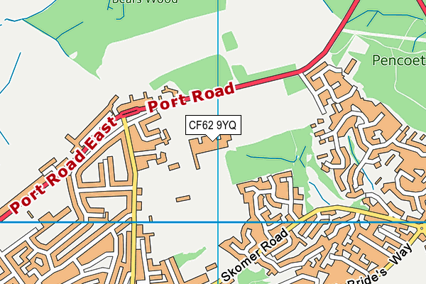 CF62 9YQ map - OS VectorMap District (Ordnance Survey) CF62 9YQ map - OS VectorMap District (Ordnance Survey)