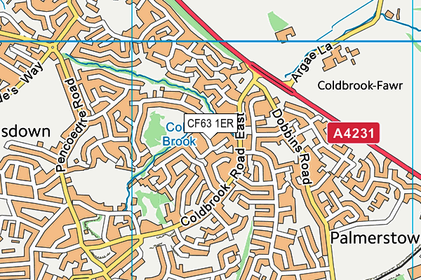 CF63 1ER map - OS VectorMap District (Ordnance Survey) CF63 1ER map - OS VectorMap District (Ordnance Survey)