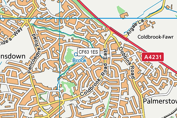 CF63 1ES map - OS VectorMap District (Ordnance Survey) CF63 1ES map - OS VectorMap District (Ordnance Survey)