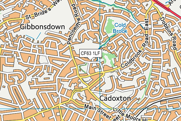 CF63 1LF map - OS VectorMap District (Ordnance Survey)