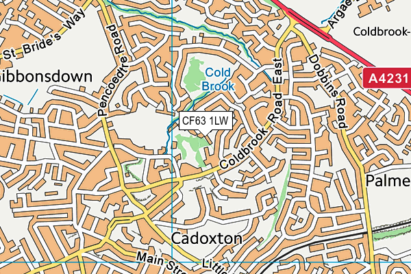 CF63 1LW map - OS VectorMap District (Ordnance Survey) CF63 1LW map - OS VectorMap District (Ordnance Survey)