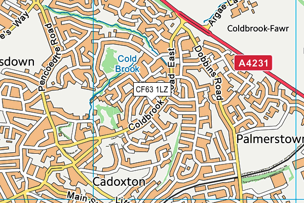CF63 1LZ map - OS VectorMap District (Ordnance Survey) CF63 1LZ map - OS VectorMap District (Ordnance Survey)