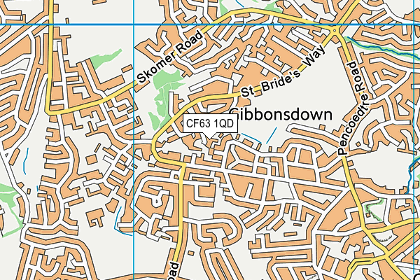 CF63 1QD map - OS VectorMap District (Ordnance Survey) CF63 1QD map - OS VectorMap District (Ordnance Survey)