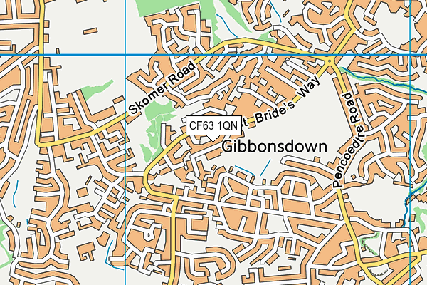 CF63 1QN map - OS VectorMap District (Ordnance Survey) CF63 1QN map - OS VectorMap District (Ordnance Survey)