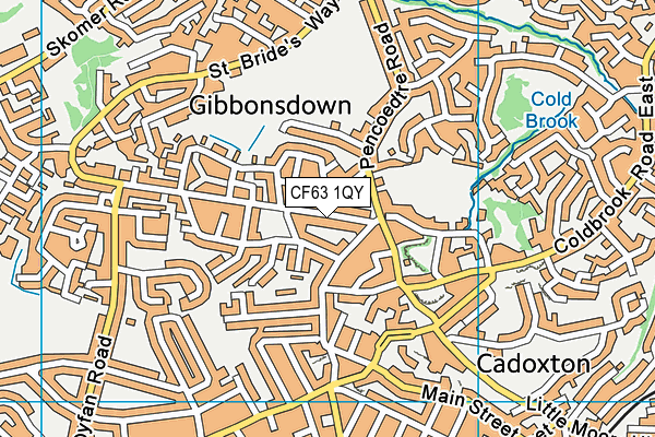 CF63 1QY map - OS VectorMap District (Ordnance Survey) CF63 1QY map - OS VectorMap District (Ordnance Survey)