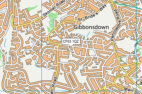 CF63 1QZ map - OS VectorMap District (Ordnance Survey) CF63 1QZ map - OS VectorMap District (Ordnance Survey)