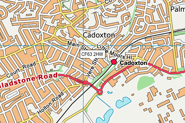 CF63 2HW map - OS VectorMap District (Ordnance Survey)