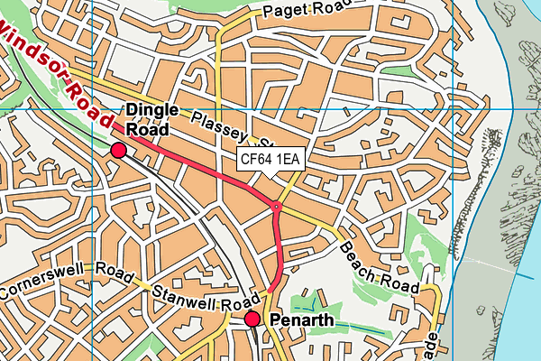 CF64 1EA map - OS VectorMap District (Ordnance Survey) CF64 1EA map - OS VectorMap District (Ordnance Survey)