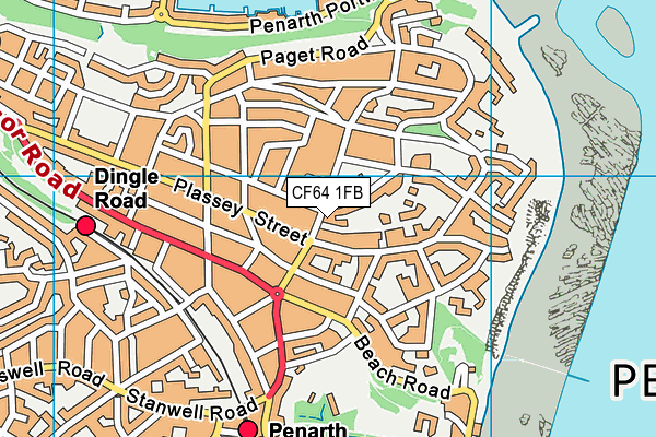 CF64 1FB map - OS VectorMap District (Ordnance Survey) CF64 1FB map - OS VectorMap District (Ordnance Survey)