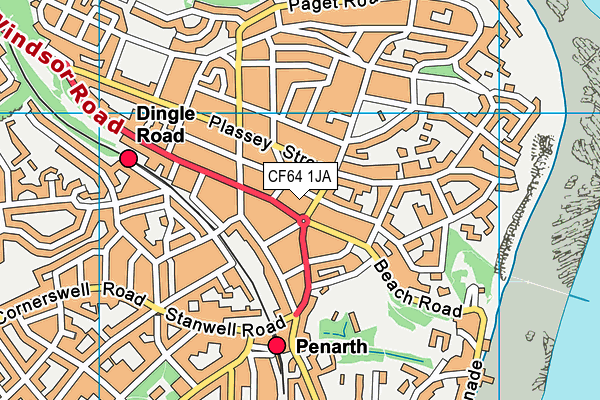 CF64 1JA map - OS VectorMap District (Ordnance Survey) CF64 1JA map - OS VectorMap District (Ordnance Survey)