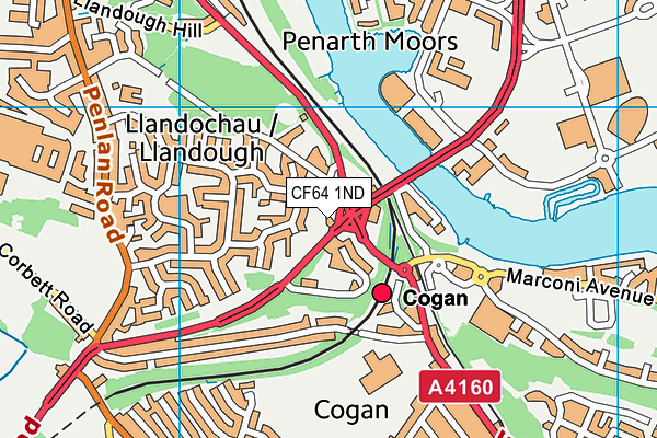 CF64 1ND map - OS VectorMap District (Ordnance Survey) CF64 1ND map - OS VectorMap District (Ordnance Survey)