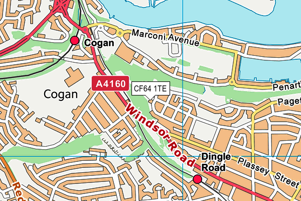 CF64 1TE map - OS VectorMap District (Ordnance Survey) CF64 1TE map - OS VectorMap District (Ordnance Survey)