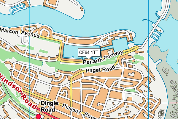 CF64 1TT map - OS VectorMap District (Ordnance Survey) CF64 1TT map - OS VectorMap District (Ordnance Survey)