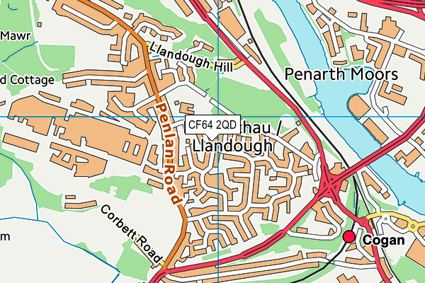 CF64 2QD map - OS VectorMap District (Ordnance Survey) CF64 2QD map - OS VectorMap District (Ordnance Survey)