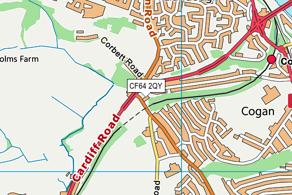 CF64 2QY map - OS VectorMap District (Ordnance Survey) CF64 2QY map - OS VectorMap District (Ordnance Survey)